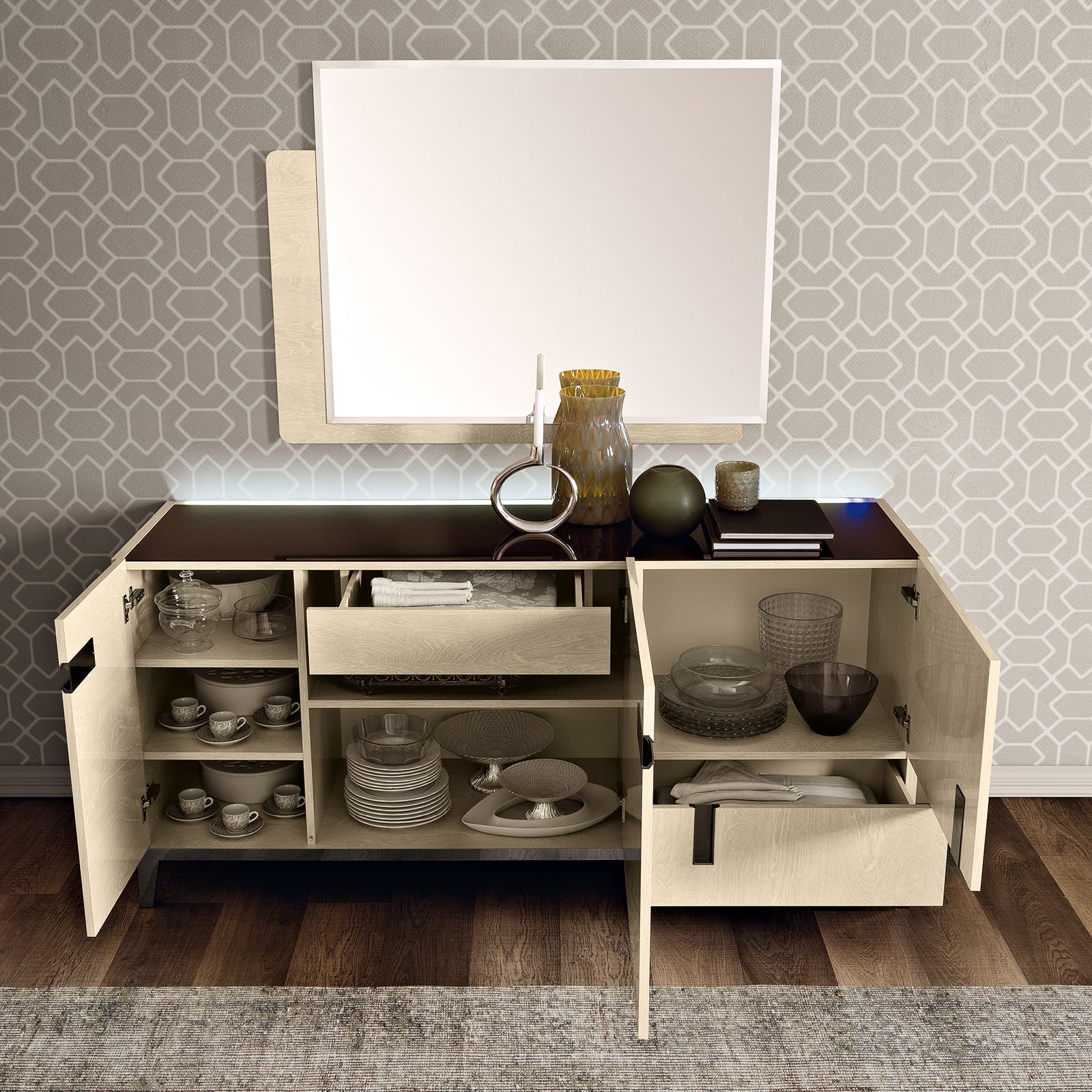 Abrianna Ivory Birch Large Sideboard