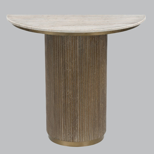 Beau Console Table – Marble Top with Wooden Base