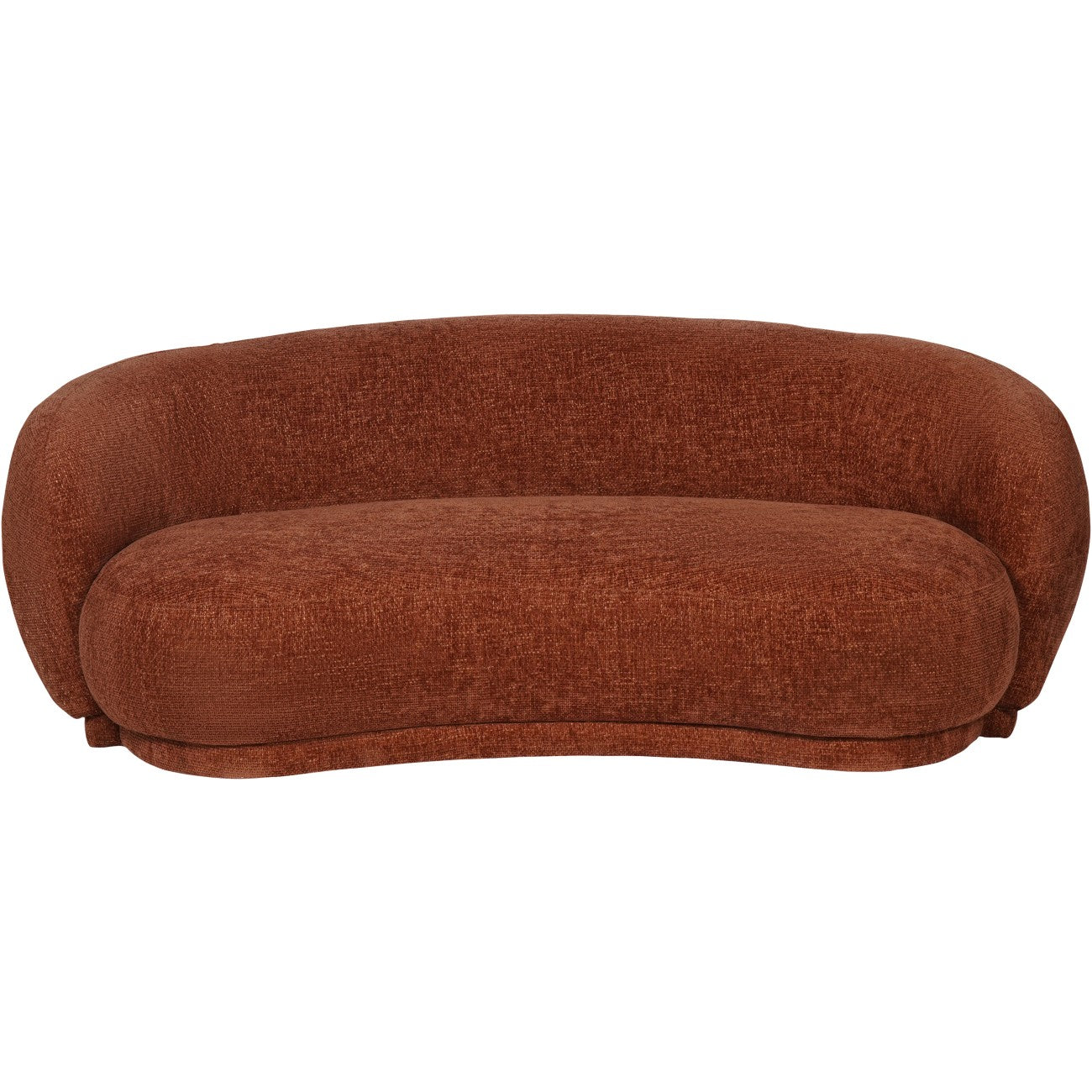 Camilla Curved Mini Sofa – Terracotta Chenille