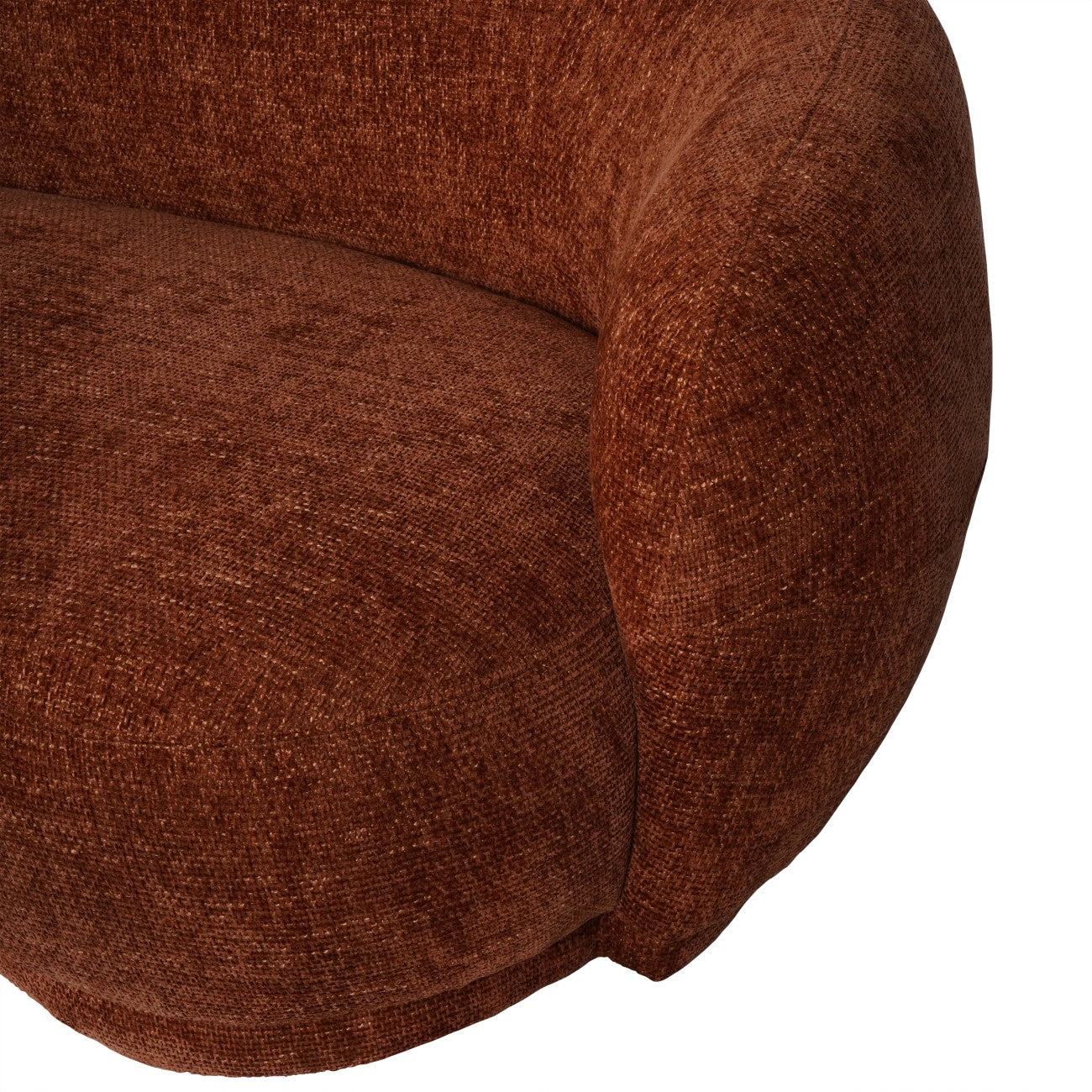Camilla Curved Mini Sofa – Terracotta Chenille