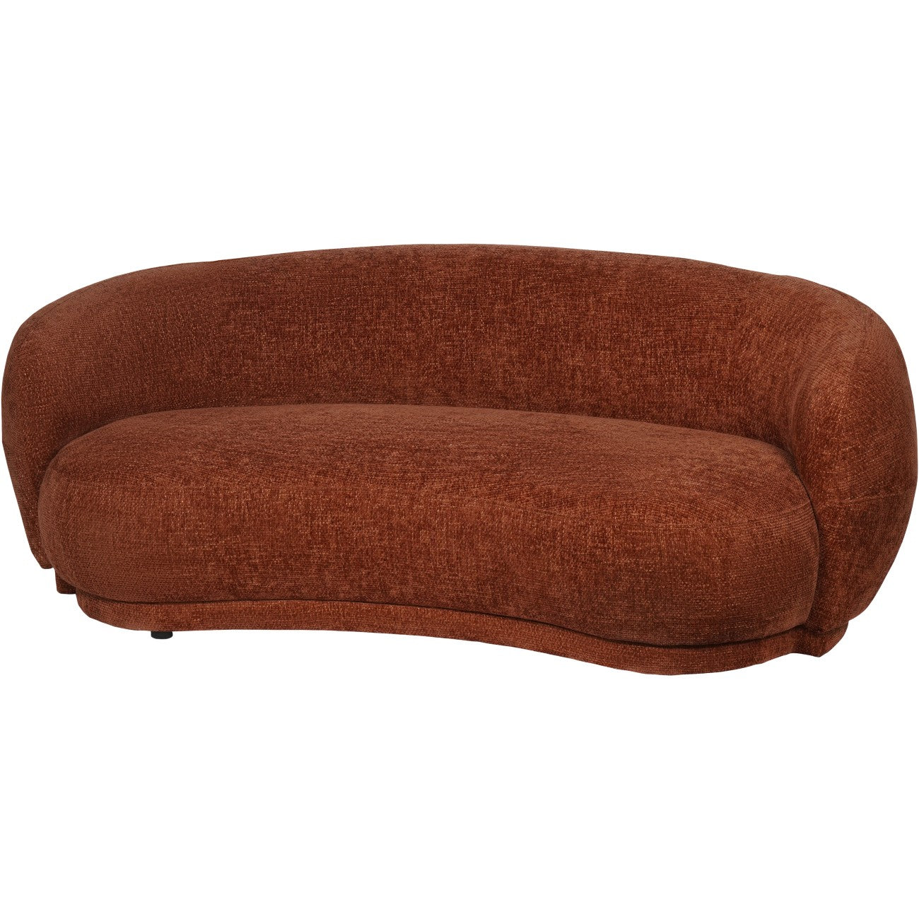 Camilla Curved Mini Sofa – Terracotta Chenille