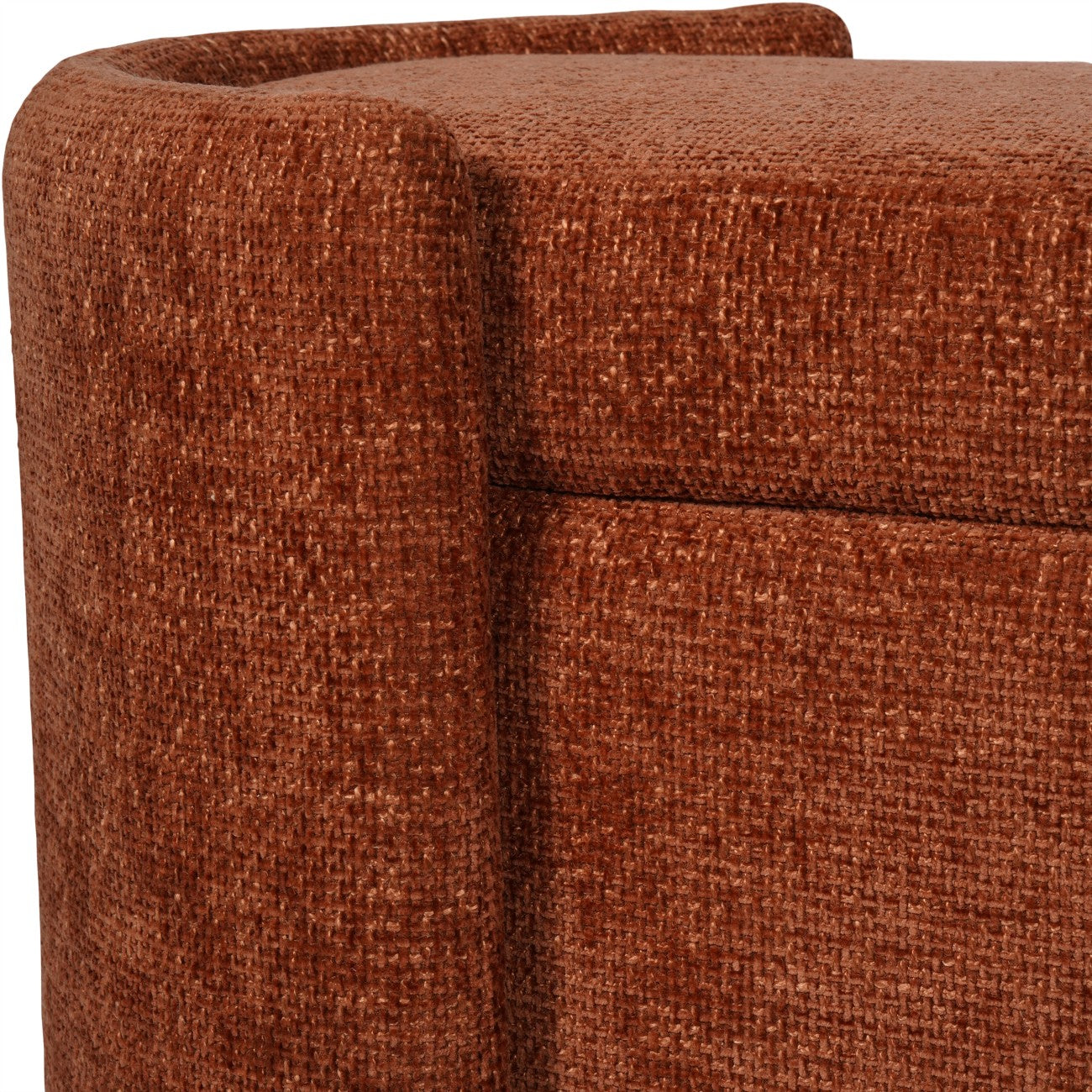 Camilla Upholstered Storage Bench – Terracotta Chenille