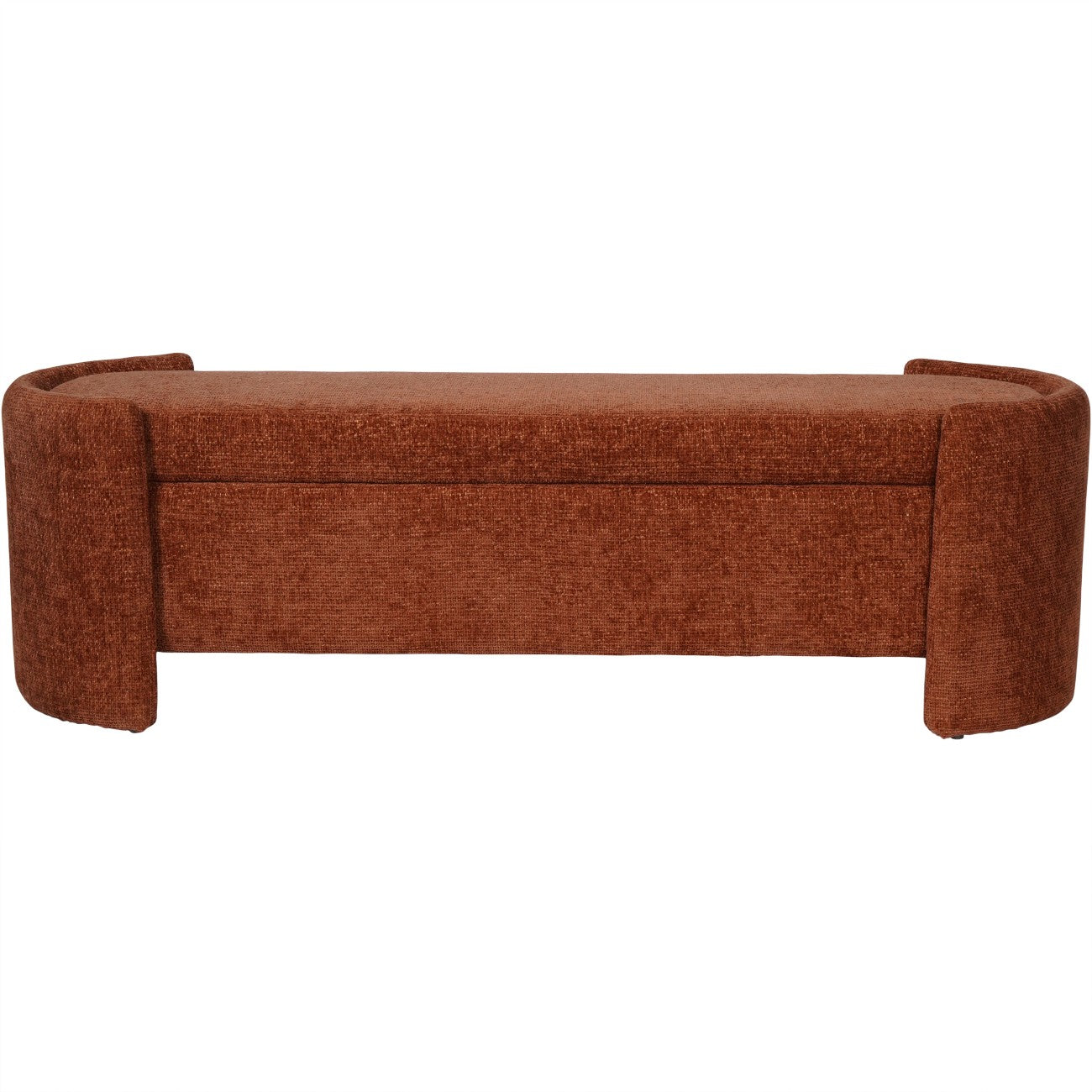 Camilla Upholstered Storage Bench – Terracotta Chenille