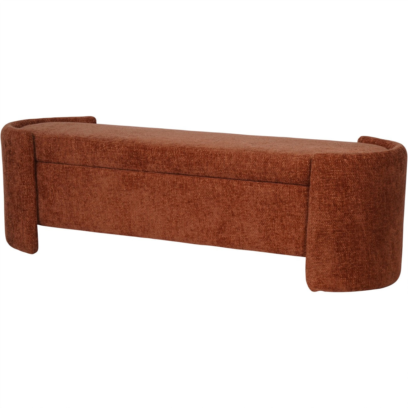 Camilla Upholstered Storage Bench – Terracotta Chenille