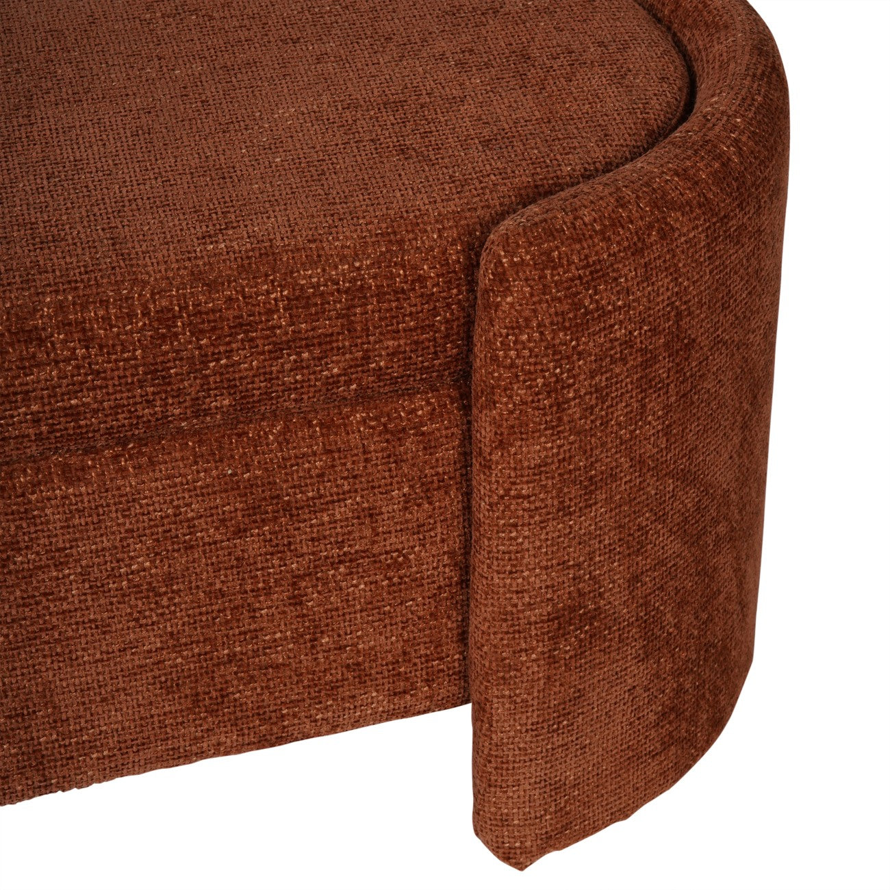 Camilla Upholstered Storage Bench – Terracotta Chenille