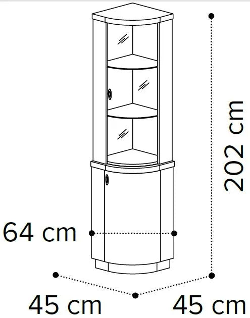 Ali Silver Birch 2 Door Cabinet with LED Light