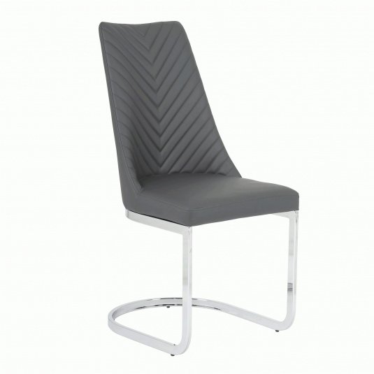 Christina Stitched Faux Leather & Chrome Dining Chair