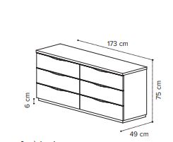 KIKI White hi-gloss 3 or 6 Draw Chest