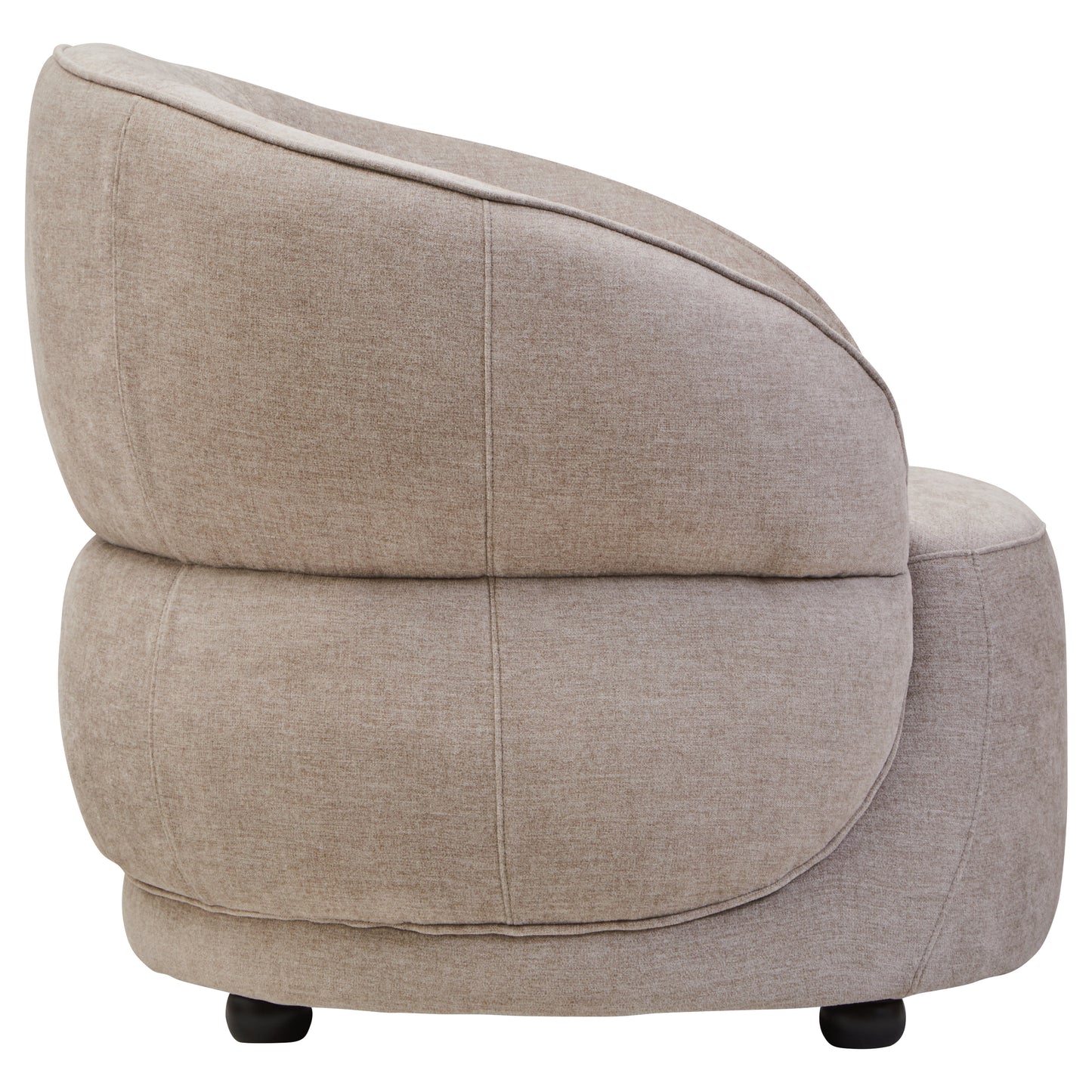 Elora Curved Chair – Taupe Chenille Effect