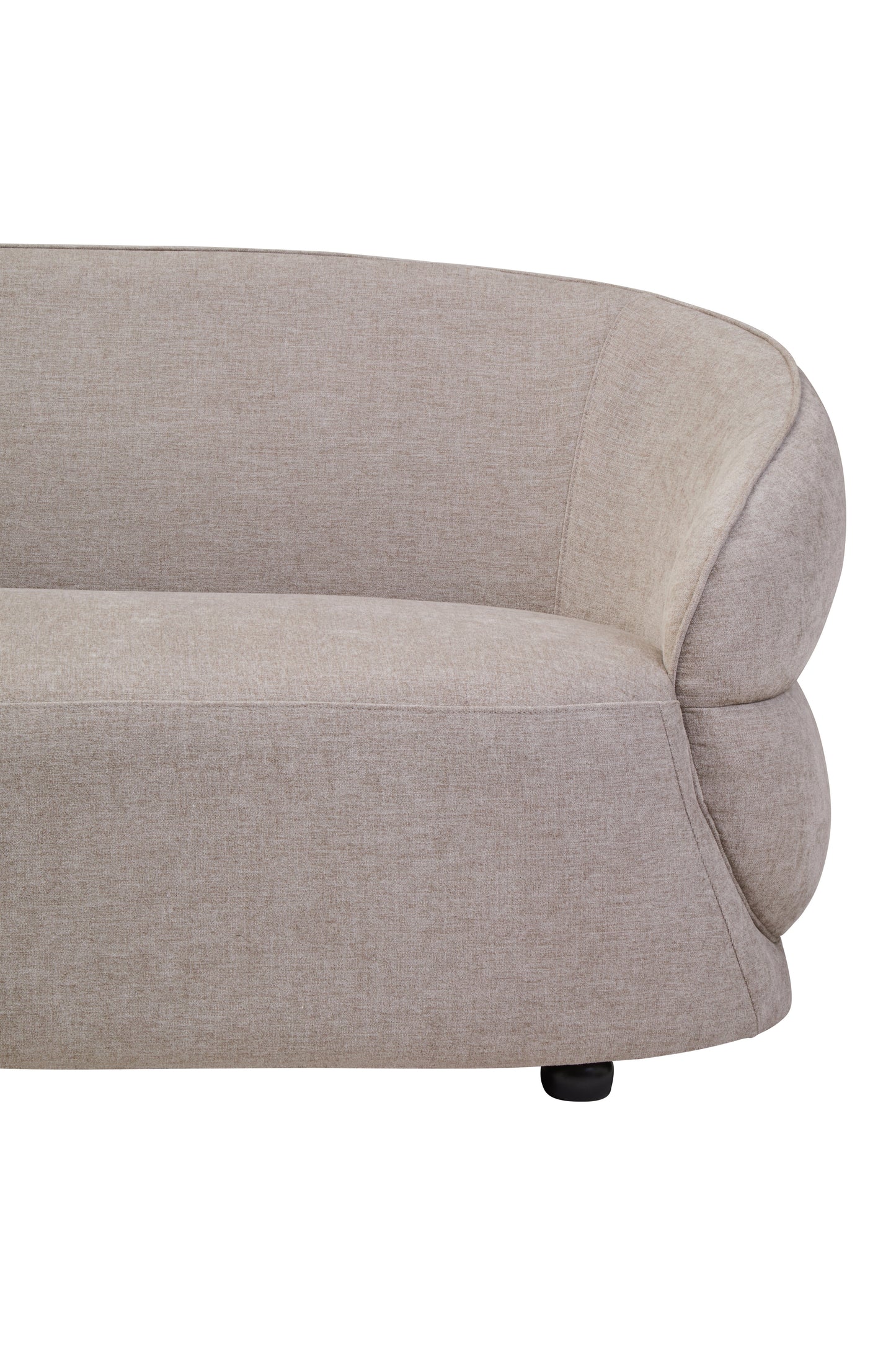 Elora Curved Three Seater Sofa – Taupe Chenille Effect