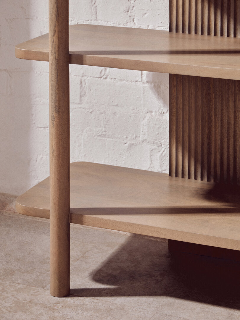 Modern Ridge Design Bookshelf Made from Eco-Friendly Mango Wood