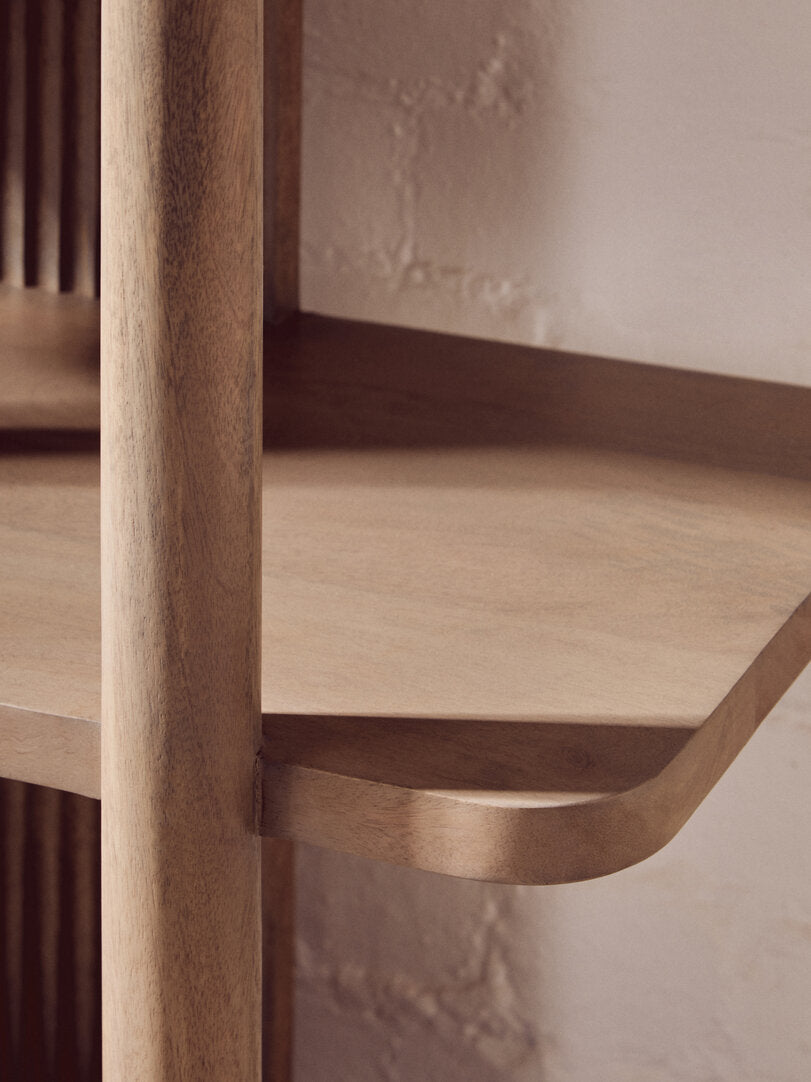 Modern Ridge Design Bookshelf Made from Eco-Friendly Mango Wood