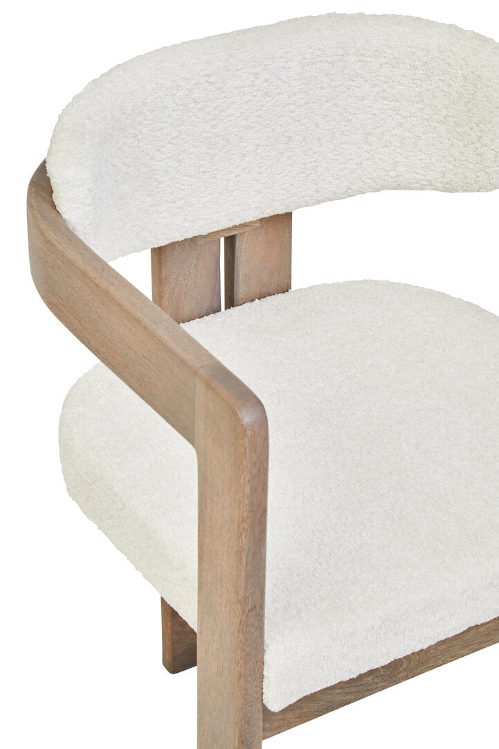 Modern Cream Upholstered Chair for Dining or Living Room