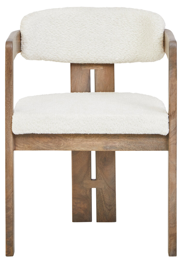 Marcel Grey Mango Wood Chair with Cream Upholstery – FDI Retail