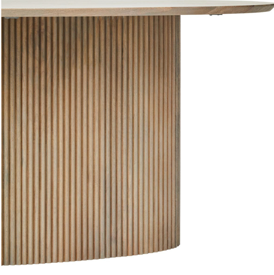 Marcel Grey Mango Wood Oval Ridge Dining Table