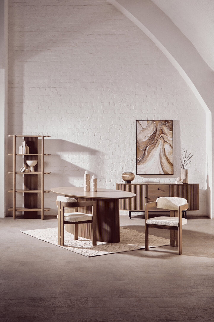 Marcel Grey Mango Wood Chair with Cream Upholstery
