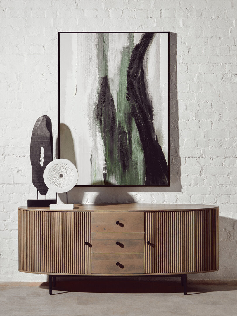 Marcel Two Door Three Drawer Grey Mango Wood Sideboard