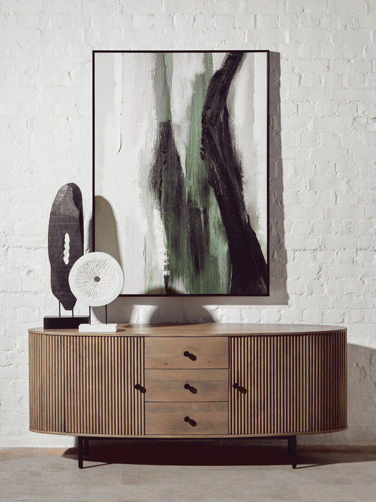 Marcel Two Door Three Drawer Grey Mango Wood Sideboard