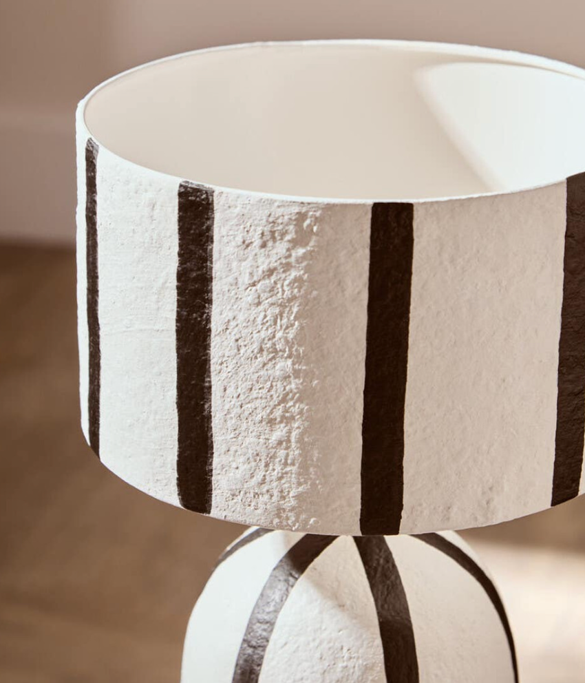 Paloma Black and White Striped Table Lamp