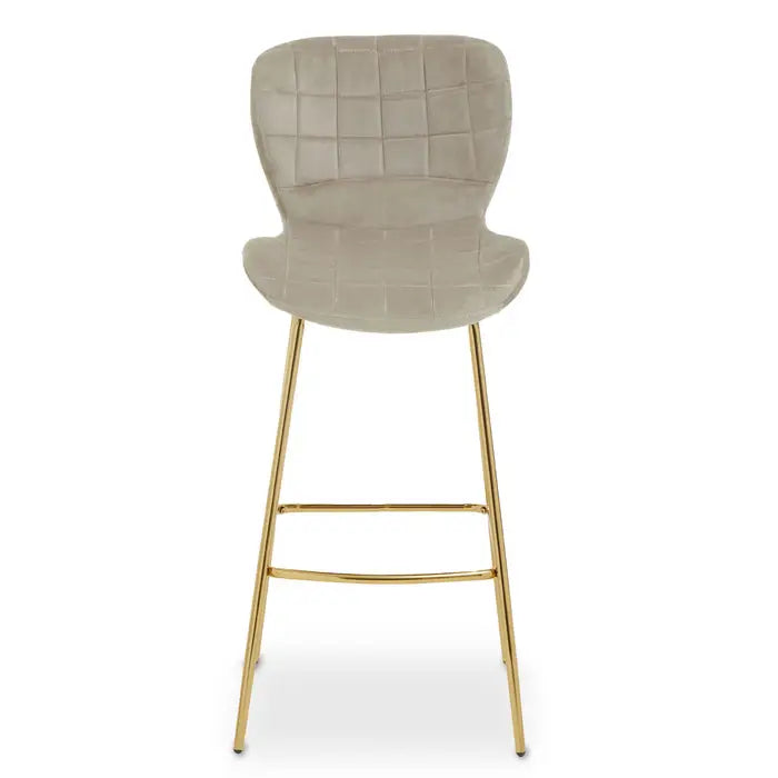 Valenza Velvet Bar Stool – Gold or Chrome Legs