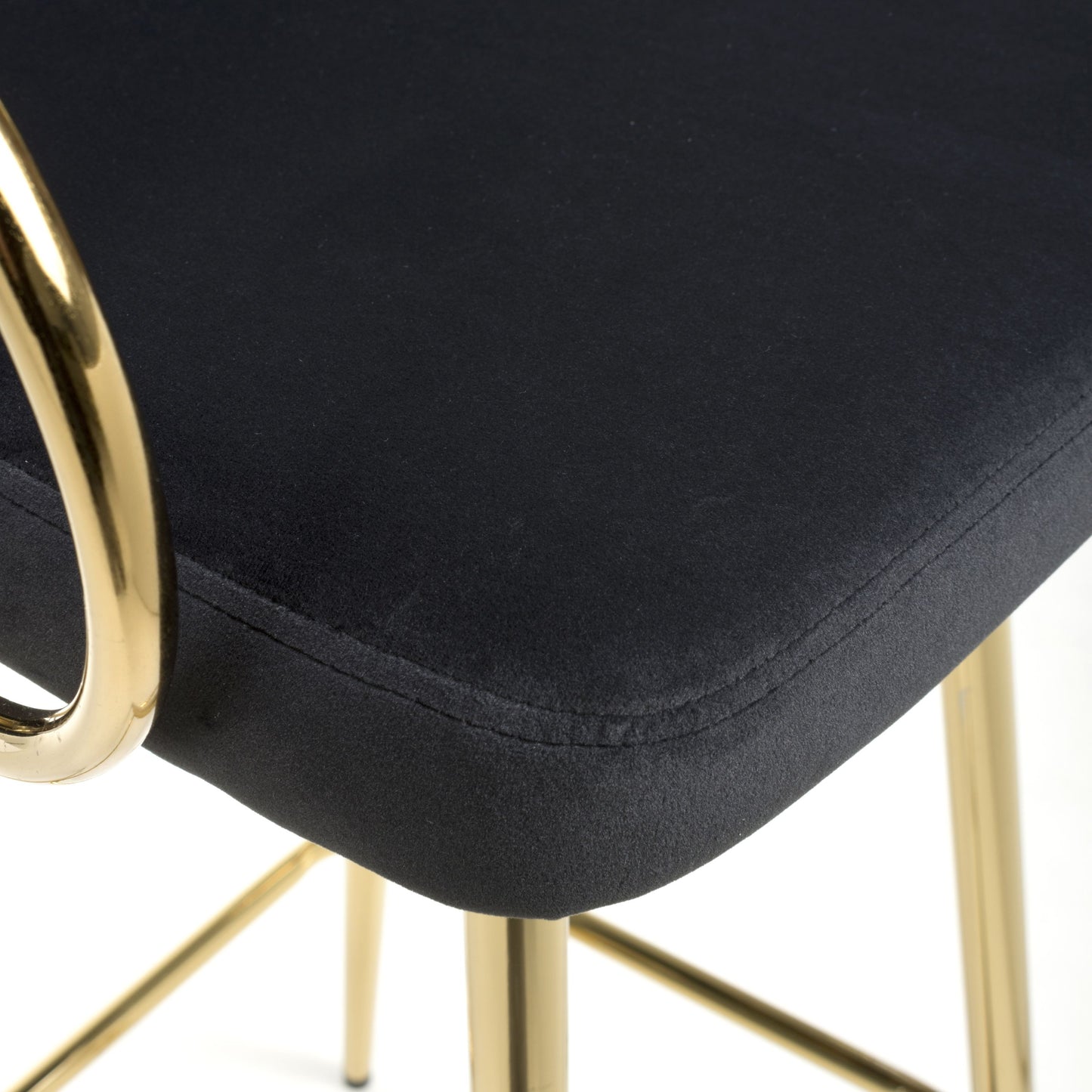 Verity Bar Stool – Gold Frame with Velvet or Textured Fabric