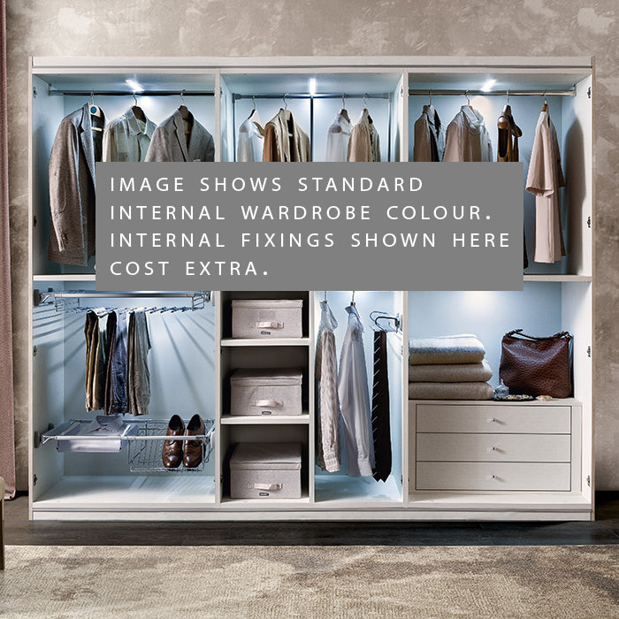 Abrianna Ivory Birch Mirrored Wardrobe