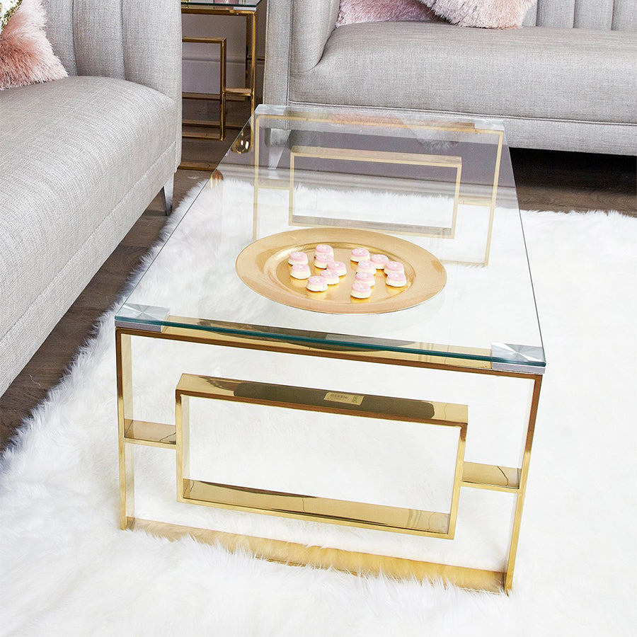 Artis Gold Metal & Glass Coffee Table