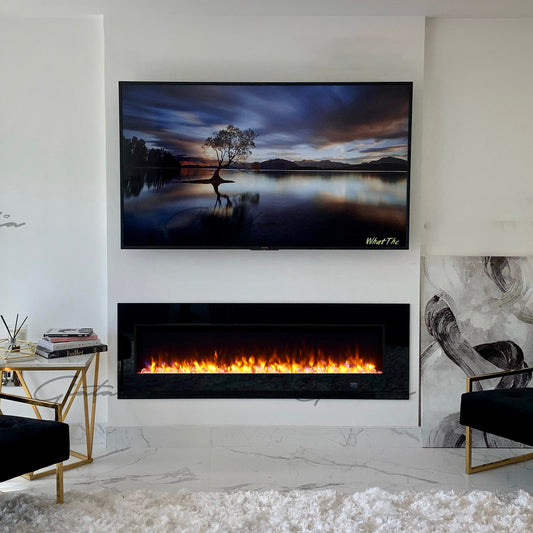 Aurora Black Modern Electric Fire
