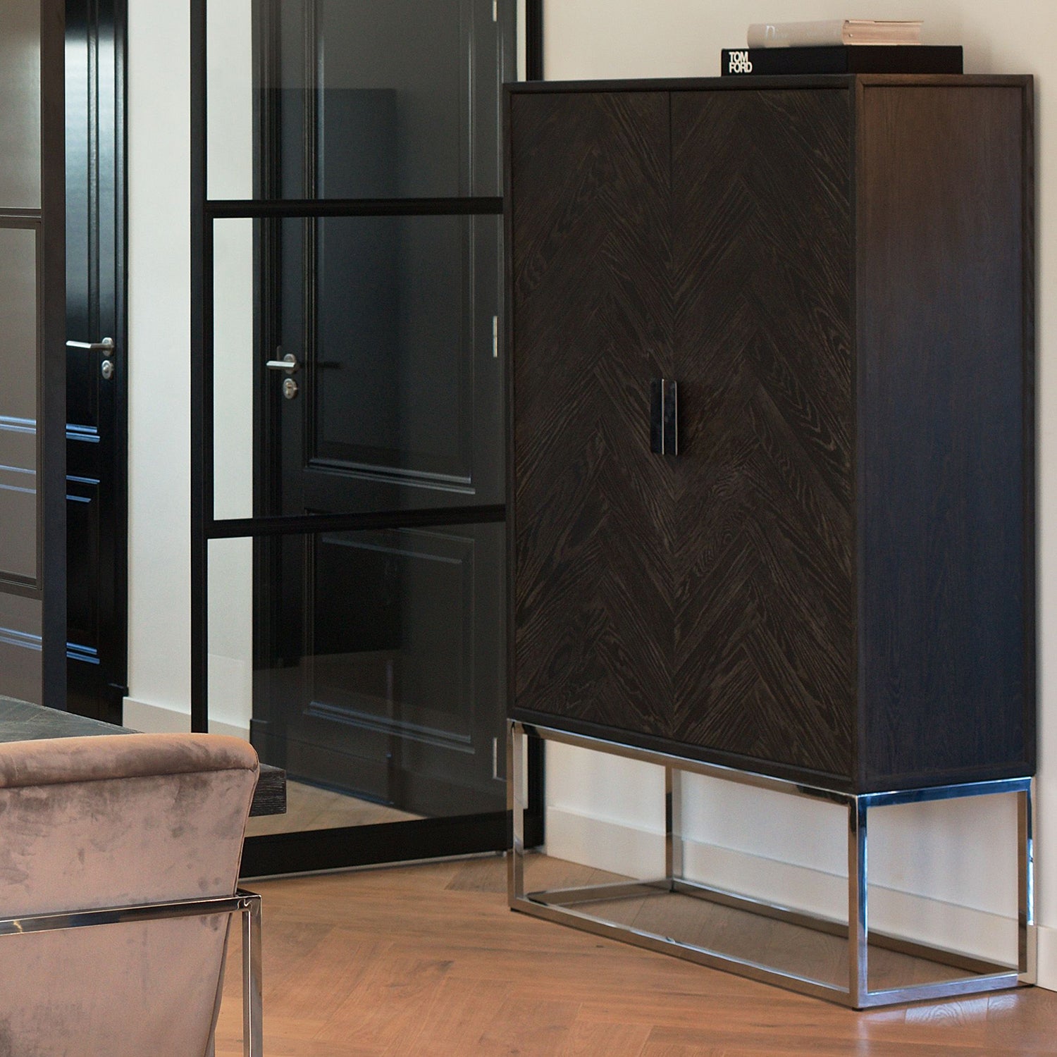 Bronwyn Black Oak 2 Door Wall Cabinet