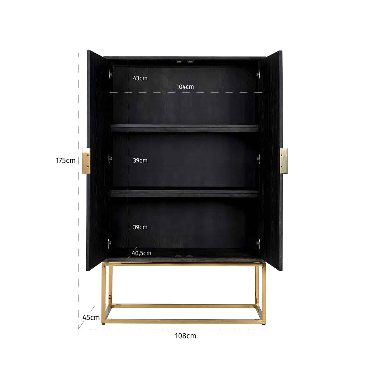 Bronwyn Black Oak 2 Door Wall Cabinet