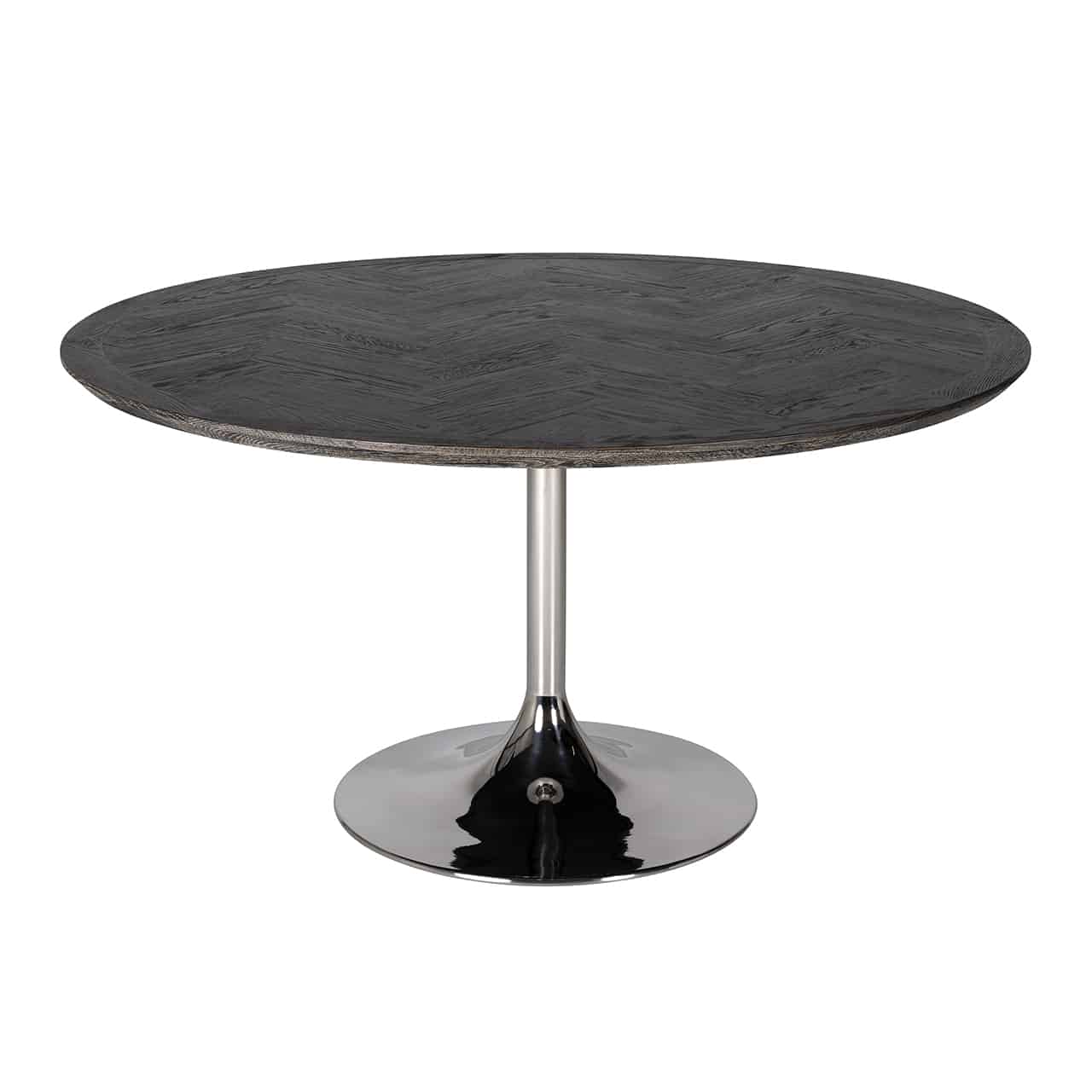 Bronwyn 1.4m Round Oak Dining Table Black Finish Durable