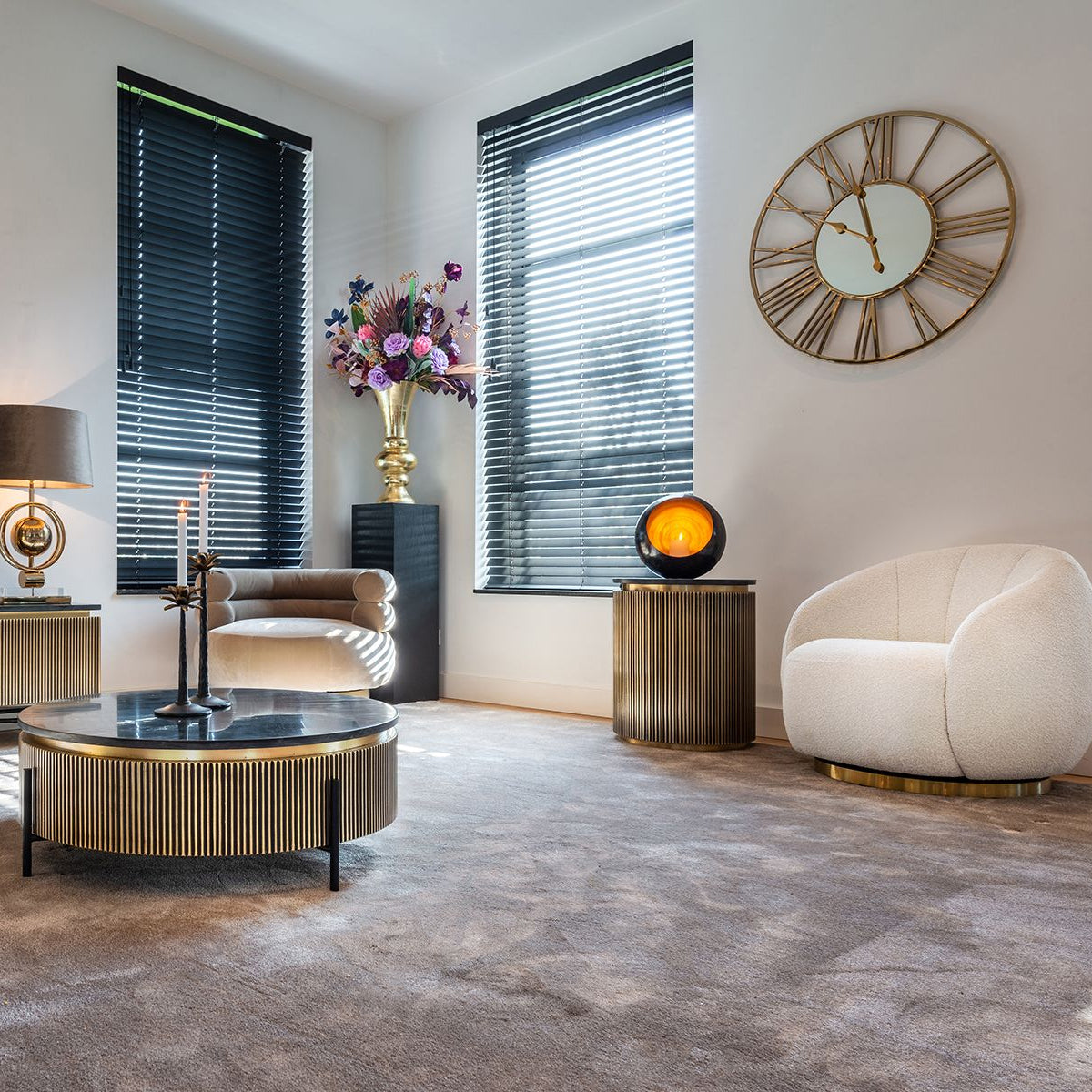 Inessa Marble Iron End Table