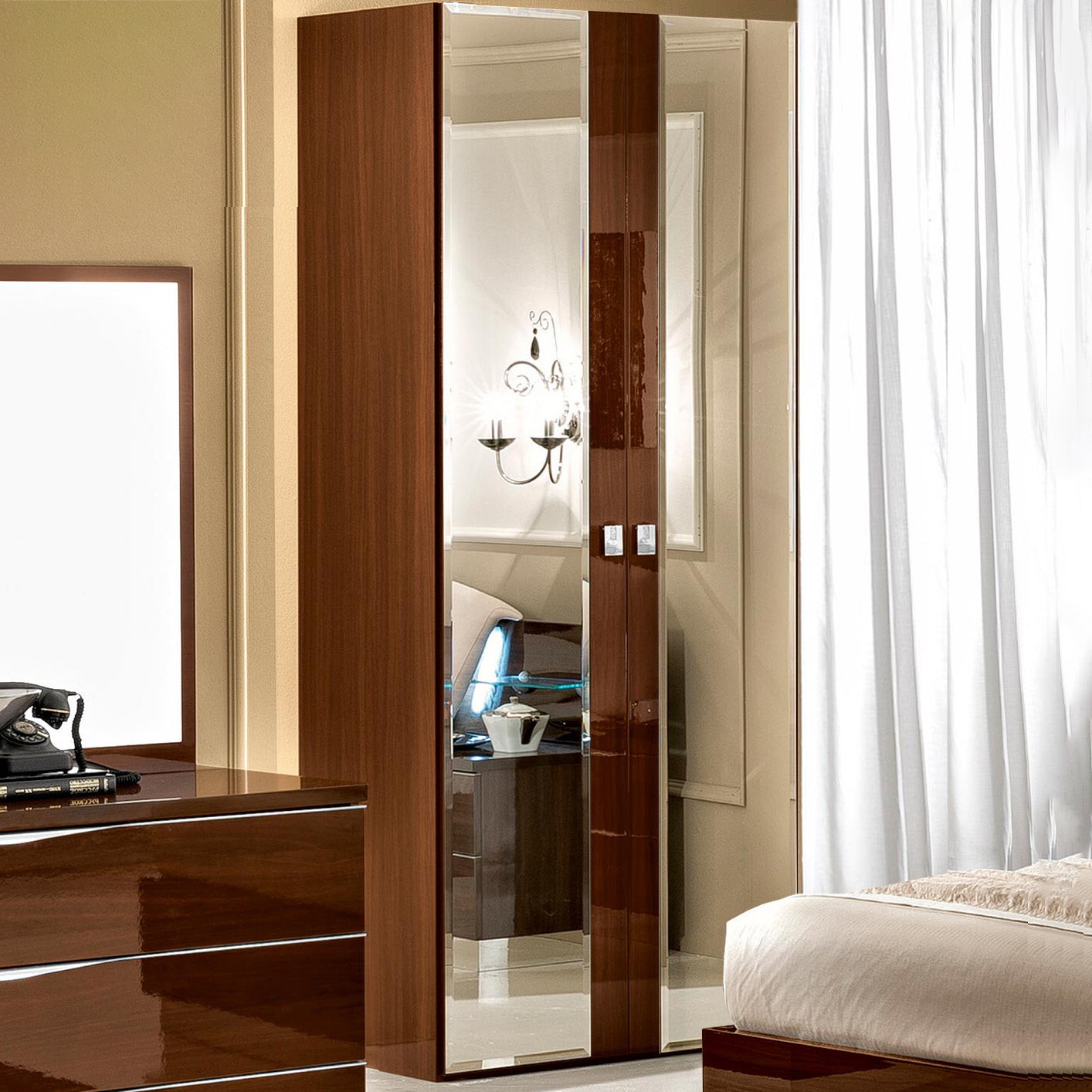 Caligula Mirrored Wardrobe - Various Colours & Sizes