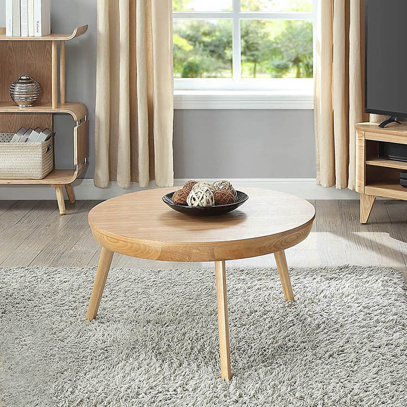Oakland Ash Wood Round Coffee Table Sleek and Stylish