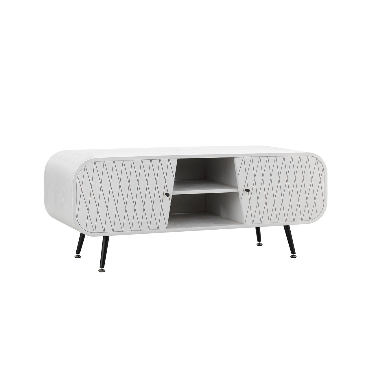Zerenda Grey TV Cabinet Contemporary Grey Finish