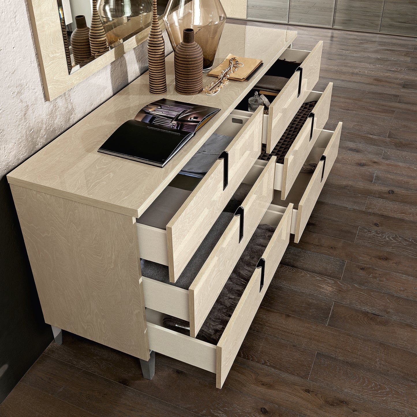 Abrianna Ivory Birch Large Chest of Drawers