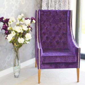 Bespoke Andrew Martin Style Vevlet Studded Classic Chair