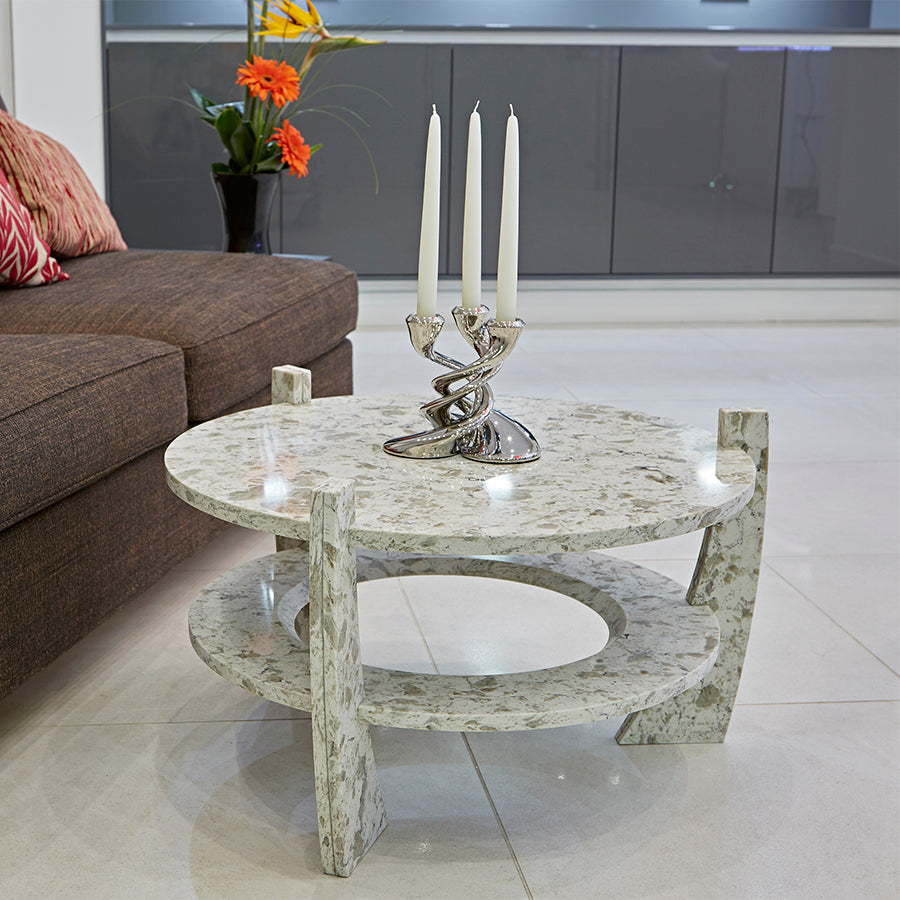 Como Unistone Safari White Quartz Coffee Table