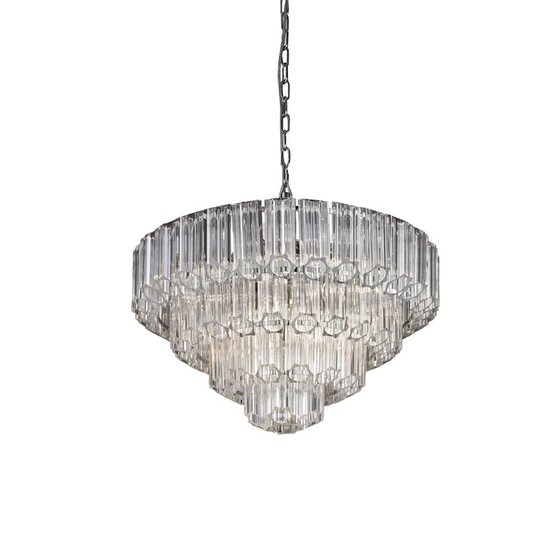 Nasser Crystal Nickel 4 Tier Large Chandelier