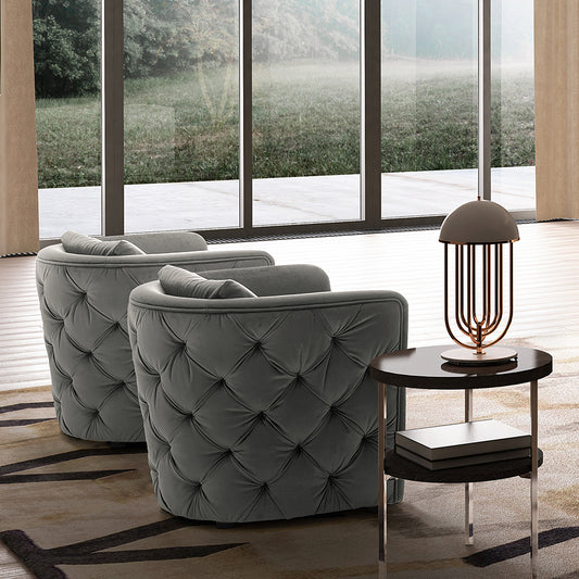 Palmero Deep Button Back Grey Velvet Feature Chair