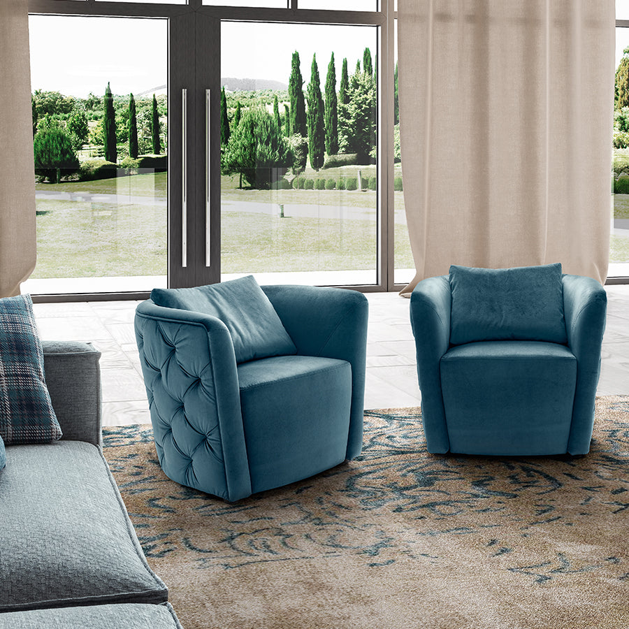 Palmero Deep Button Back Grey Velvet Feature Chair