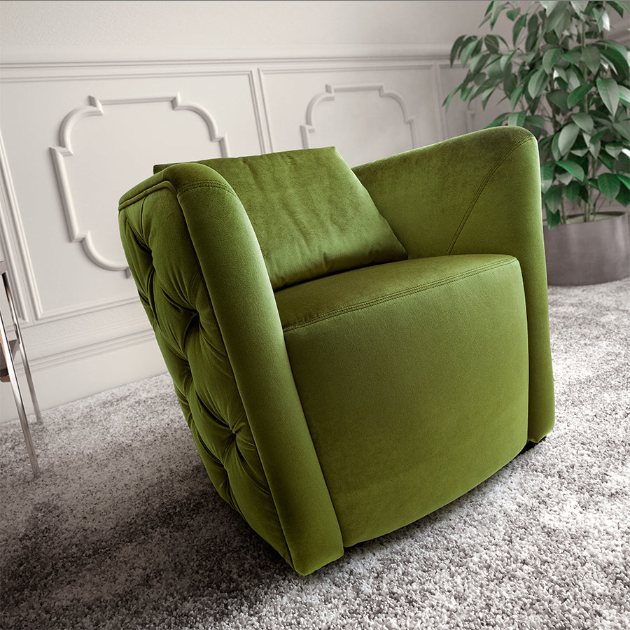 Palmero Deep Button Back Grey Velvet Feature Chair