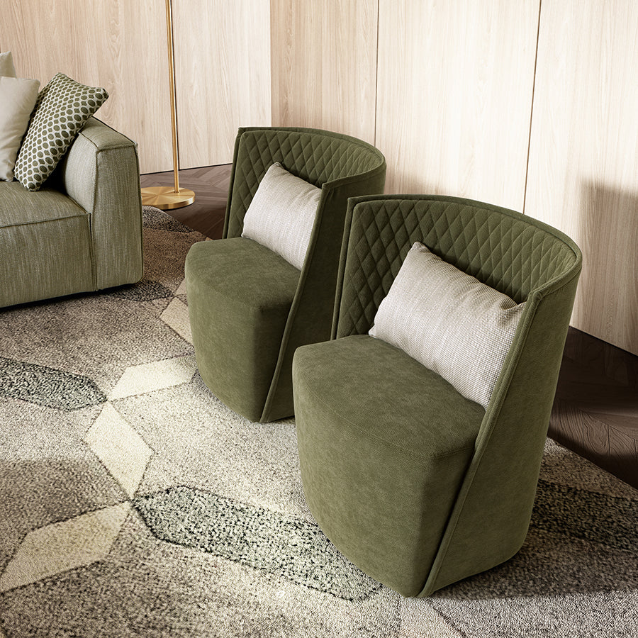 Palmero Green Quilted Velvet Feature Chair
