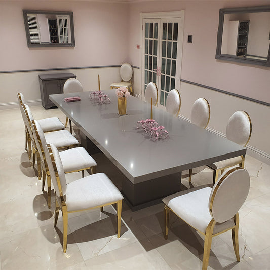 Roma 3m Portland Grey Quartz Dining Table