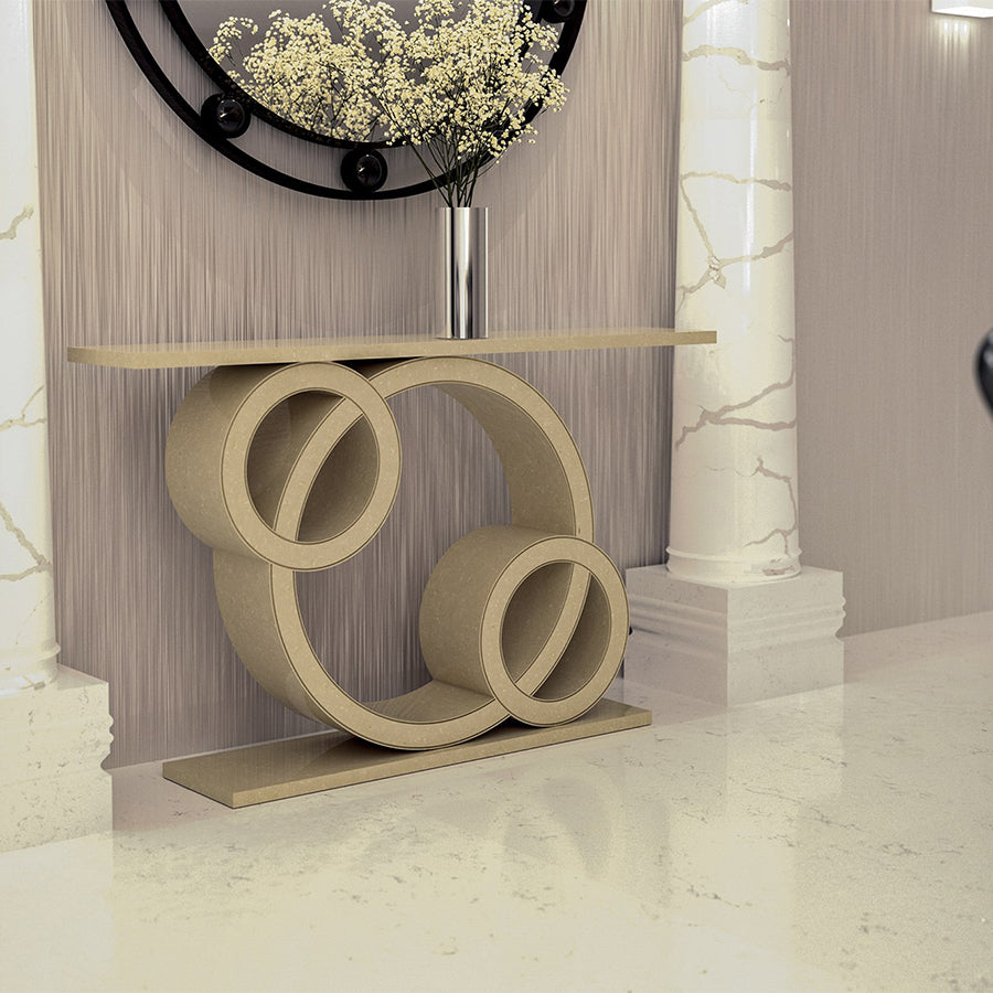 Sorrento Ammonite Botticino Quartz Console Table