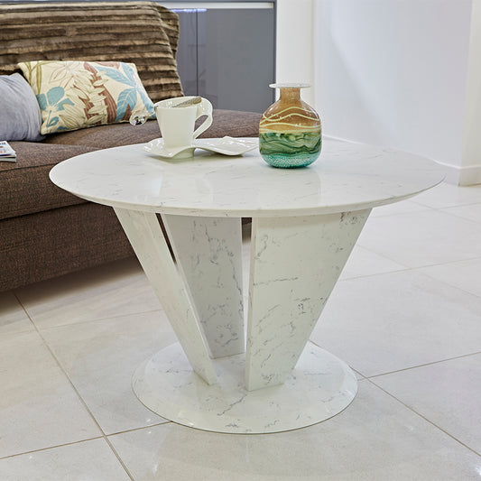 Tivolo Ammonite Carrara White Quartz Coffee Table