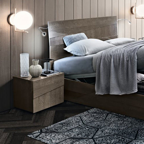 Tullio Silver Birch 2 Drawer Bedside Table