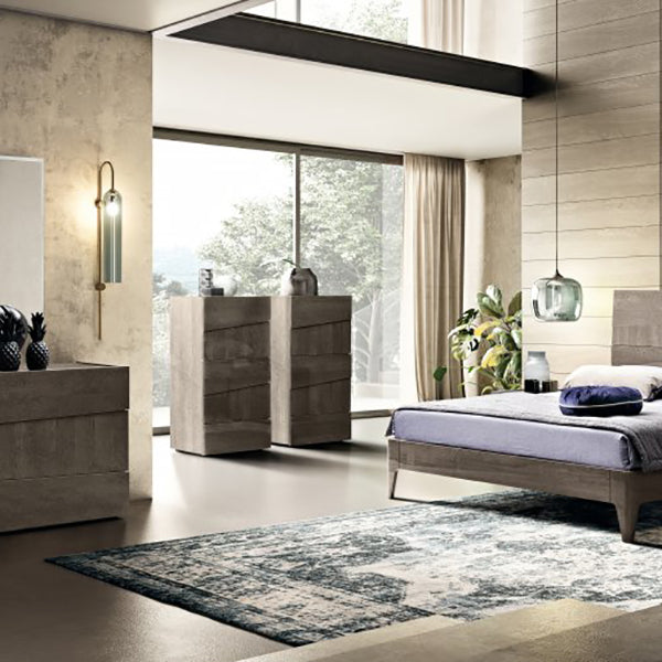 Tullio Silver Birch 5 Drawer Tallboy