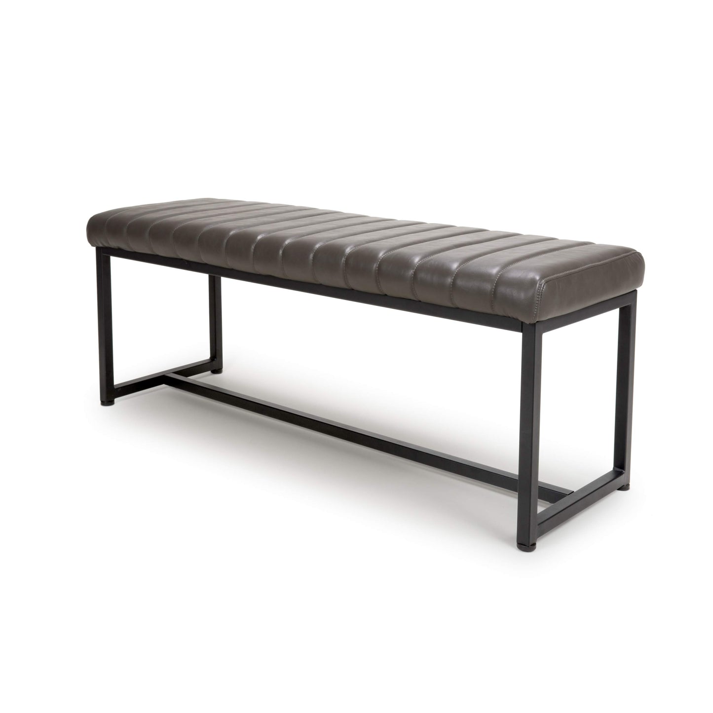 Arthur Grey Leather Effect Bench