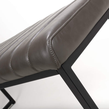 Arthur Grey Leather Effect Bench